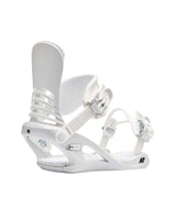 Cassette- White snowboard binding on a white background