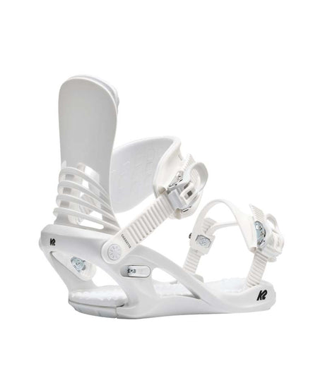 Cassette- White snowboard binding on a white background