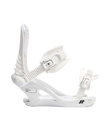 Cassette- White snowboard binding on a white background