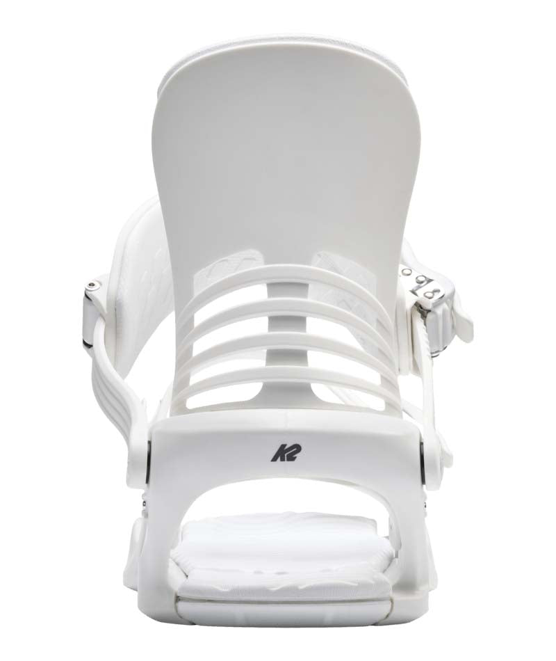 Cassette- White snowboard binding on a white background