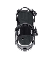 Circuit- Black and silver snowboard binding on a white background