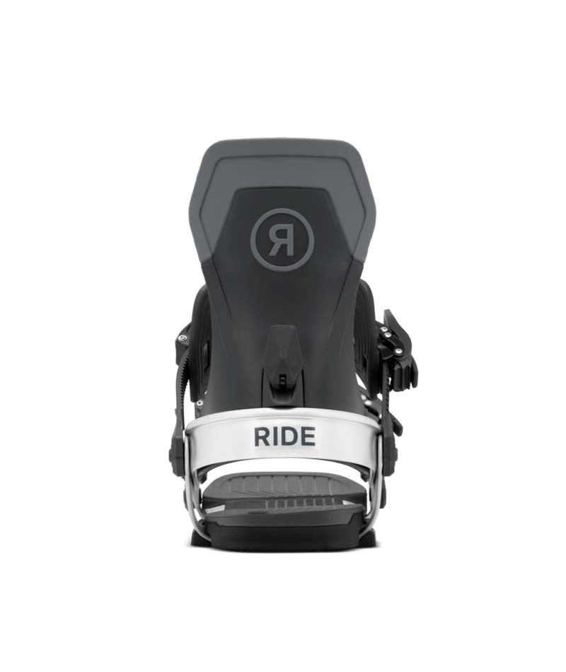 Circuit- Black and silver snowboard binding on a white background