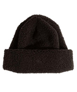 CloudfleeceCuffedBeanie- Black fleece beanie on a white background