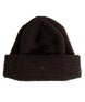 CloudfleeceCuffedBeanie- Black fleece beanie on a white background
