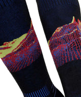 CodyTownsendProSeriesZeroCushionSnowSock-Pair of socks with colorful geometric pattern on a white background
