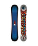 ColdWorld-Two views of a snowboard with flame and eye design on a white background