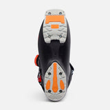 Concept11HVBOA- Black and orange ski boot on a white background