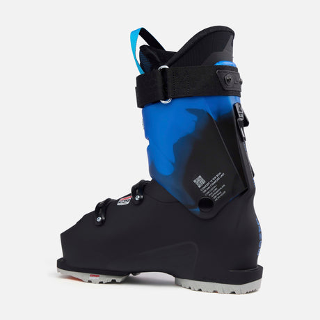 Concept12BOA- Black and blue ski boot on a white background