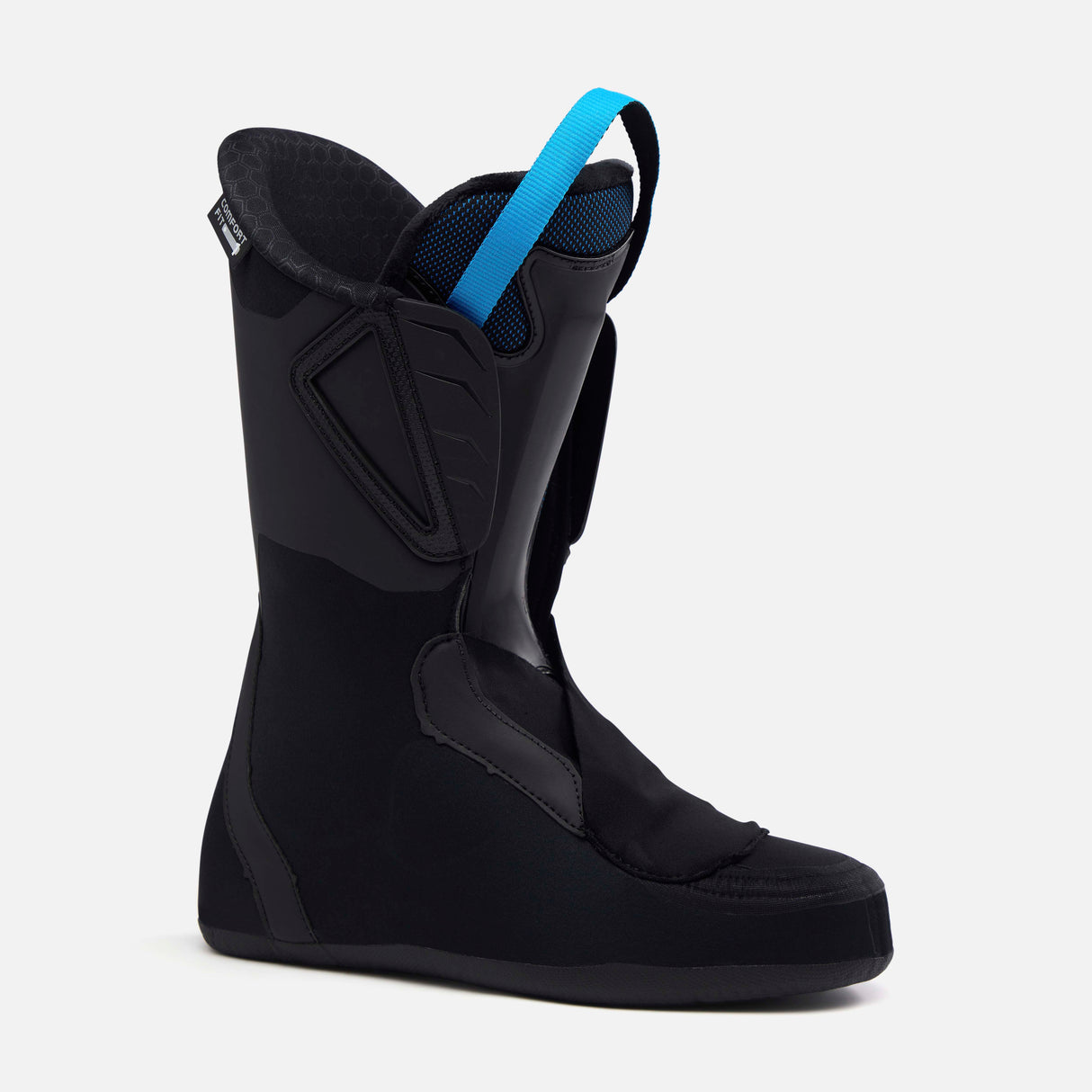 Concept12BOA- Black and blue ski boot on a white background
