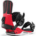 Contact-Black and red snowboard binding with 'Union' branding on a white background