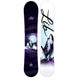 Cortado- Two views of a snowboard with a mountain and moon design, featuring the Lib logo.