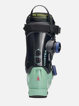Cortex105ZonalBOA-Green and black ski boot with BOA system on a white background
