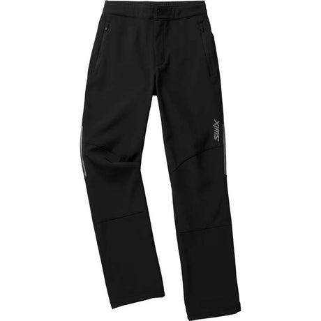 CorvaraKidsSoftshellPants-Black pants on a white background