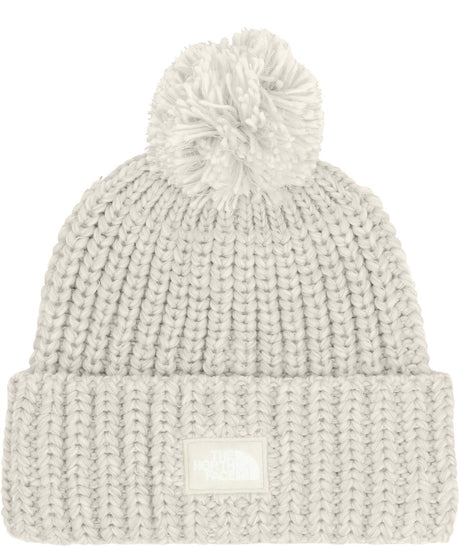 CozyChunkyCabinBeanie-Knitted beanie with pom-pom on a white background