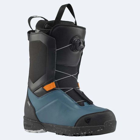 CrankH4BoaSnowboardBoot- Black and blue rossignol snowboard boot on a white background