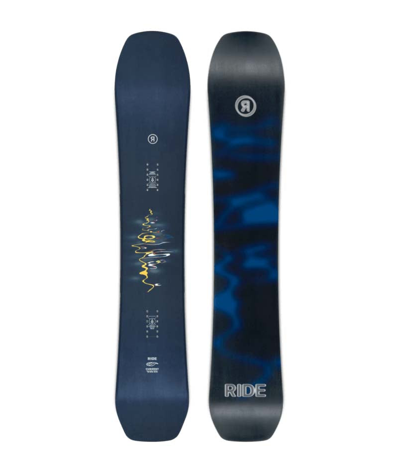 Current- Blue snowboard on a white background