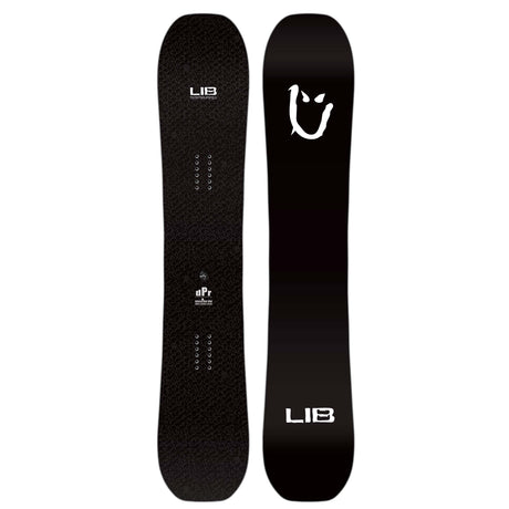 DPR-Black snowboard with LIB logo on a white background