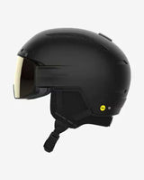 DRIVERPROSIGMAMIPS- Black helmet with a visor on a white background
