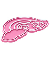 DaRainbowStomp-Pink rainbow and cloud stomp pad with 'DAKINE' text on a white background