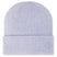 DakinePaigeBeanie-A light lavender ribbed knit beanie hat with a folded cuff and a small embroidered logo on the side, shown against a plain white background.