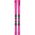 Dancer79SYS- Pink Faction skis with bindings on a white background
