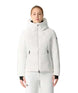 DescenteDownWJacket-Woman wearing a light gray jacket and pants on a white background