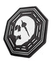 DharmaStompPad-Black and clear stomp pad on a white background