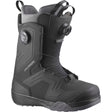 DialogueWide- Black snowboard boot with Salomon branding on a white background