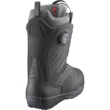 DialogueWide- Black snowboard boot with Salomon branding on a white background
