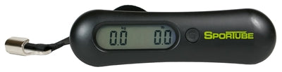 Digital Luggage Scale- A scale that tells you how much your luggage weighs on a white background 
