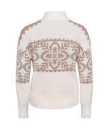 DisaKnit-Cream-colored sweater with a geometric pattern on a white background