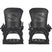 District-Pair of black snowboard bindings on a white background