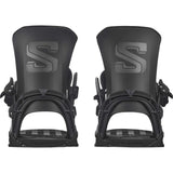 District-Pair of black snowboard bindings on a white background
