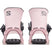 District-Pair of pink snowboard bindings on a white background