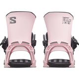 District-Pair of pink snowboard bindings on a white background