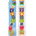 Do-Si-Do- Light blue multi colored snowboard on a white background 