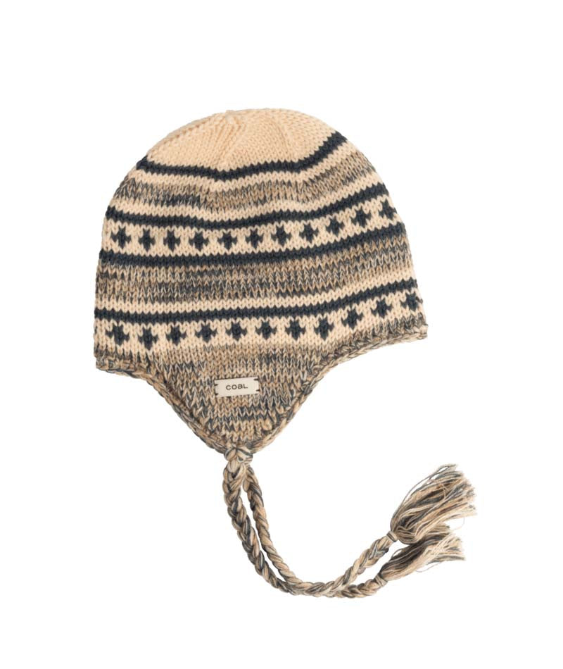 DoriBeanie-Knitted hat with a pattern on a white background