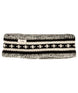 DoriHeadband-Knitted headband with black and white pattern on a white background