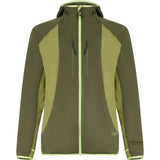 DriftTechFleeceHoodie-Green jacket with a hood on a white background