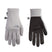 E-TipRecycledGlove- Pair of gray and black gloves with The North Face logo on a white background