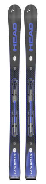 E-Titan_PR13-Pair of Head skis with blue and gray design on a white background