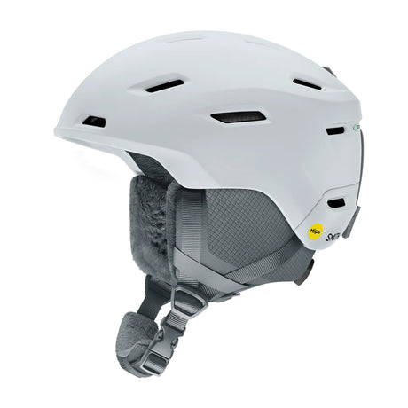 DescendMIPSRoundContour-White helmet with a visible brand logo on a white background