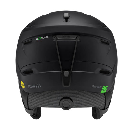 DescendMIPSRoundContour-Black helmet with a visible brand logo on a white background