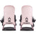 EDB-Pair of pink snowboard bindings on a white background