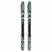 EQST92M11GW-Pair of green and black skis with a brand logo on a white background