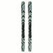 EQST92M11GW-Pair of green and black skis with a brand logo on a white background