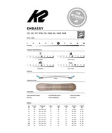 Embassy- Black multicolored snowboard on a white background