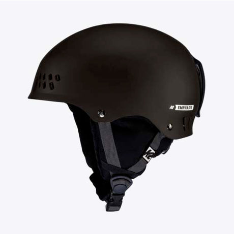 EmphasisMIPS-Black helmet with a brand logo on a white background