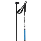 EscapeAluJr.Pole- Black ski pole with blue accents on a white background