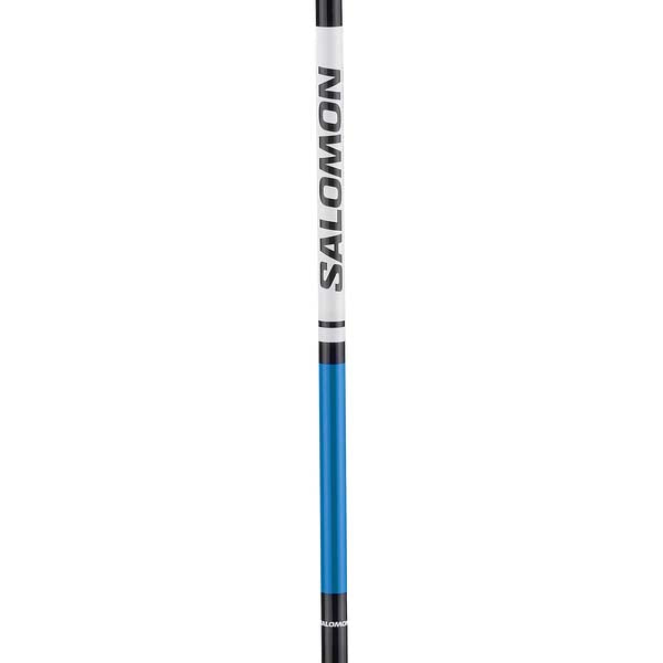 EscapeAluJr.Pole- Black ski pole with blue accents on a white background